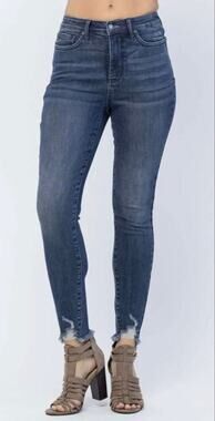 Judy Blue High Rise Tummy Control Distressed Skinny Jeans Size 5/27 88425